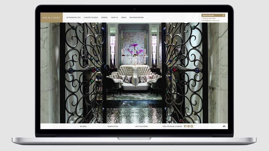 Palm Court entrance website design