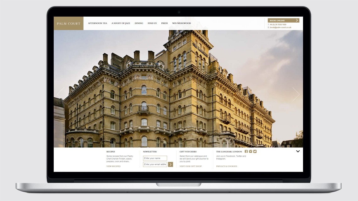 Palm Court website design The Langham Hotel